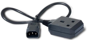 AP9881-C - BS 1363 Socket to IEC 320 Male C14, Black - Custom Made UK Mains Leads