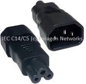 Custom Made - IEC Male (C14) - IEC Female (C5) Power Extension Cable, Black - Custom Made IEC Jumper and UK Mains Leads
