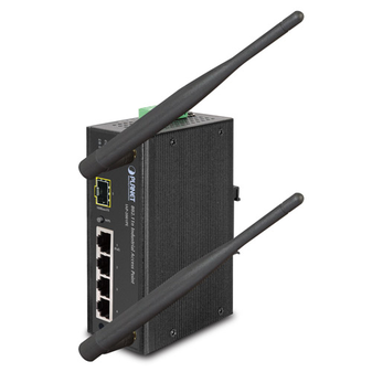 IAP-2001PE - Planet Industrial 802.11n Wireless AP / Fibre Router 4-Port 10/100Base-TX Ports with 1-Port PoE (Powered Device), 1x 100Base-FX SFP Slot Wide Operating Temperature (-10 to 60 degrees C) 