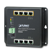 WGS-804HP - Planet 8-Port 10/100/1000T Wall-mounted Gigabit Ethernet Switch with 4-Port PoE+ (-10 to 60 degrees C) - Industrial Ethernet Switches