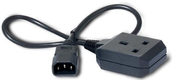 AP9881-C - BS 1363 Socket to IEC 320 Male C14, Black - Custom Made IEC Jumper and UK Mains Leads