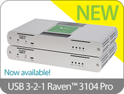 Icron USB 3-2-1 Raven™ 3104 Pro 4 Port USB 3.2 Cat6a/7 100 metre Extender - Icron CAT 5e/6/6a/7 USB Extenders