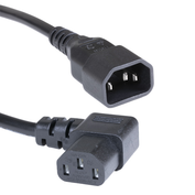IEC-C13RA-C14-2-BLA - IEC Male (C14) - Right Angled IEC Female (C13) Power Extension Cable, Black, 2m - Unallocated