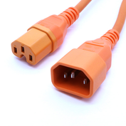 IEC Male (C14) - IEC Female (C15) Hot Condition Power Extension Cable - IEC Jumper Leads