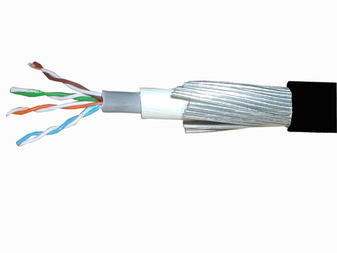 Armoured Category 6 Solid UTP Cable, Steel Wire Armour, LSZH, per metre 
