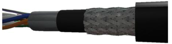 Armoured Category 5e Solid FTP Cable, Steel Wire Braid (SWB), LSZH, per metre 