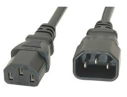 IEC Male (C14) - IEC Female (C13) Power Extension Cable, LSZH, Black 