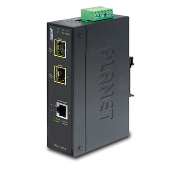 IGT-1205AT - Planet Industrial 10/100/1000T to 2-port 100/1000X SFP Media Converter (-40 to 75 degrees C) 